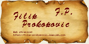 Filip Prokopović vizit kartica